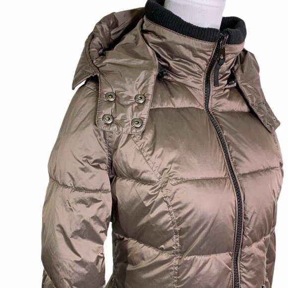 New HALITECH Down Filled Quilted Taupe Hooded Jacket XXL - Picture 7 of 15